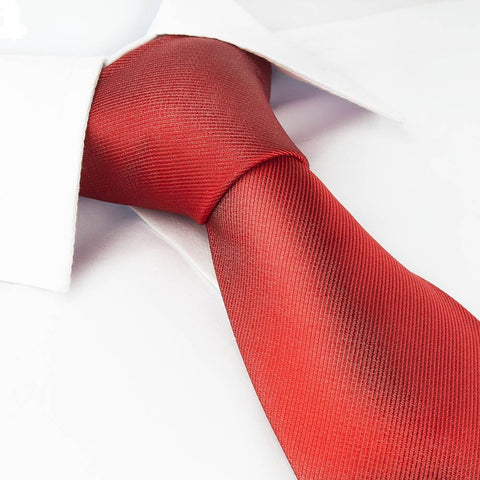Luxury Plain Red Woven Silk Tie