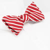 Self-Tie Red & Silver Striped Silk Bow Tie