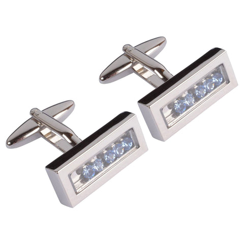 Sapphire Sliding Crystal Cufflinks