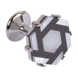Black and Mother of Pearl Hexagon Cufflinks
