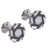 Black and Mother of Pearl Hexagon Cufflinks