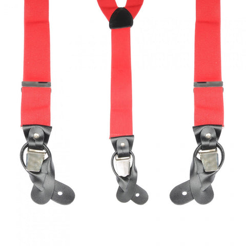 Red Luxury Brace with Leather Straps