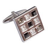 Black & Clear Crystal Square Cufflinks