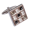 Black & Clear Crystal Square Cufflinks
