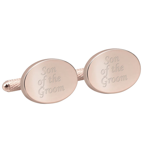 Engraved Rose Gold Son of the Groom Cufflinks