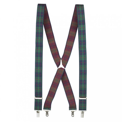 Luxury Green Tartan Braces