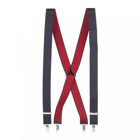 Navy & Red Polka Dot Braces