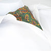 Moss Green Large Paisley Twill Silk Self Tie Cravat