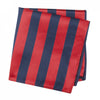 Red & Navy Woven Striped Silk Handkerchief