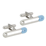 Blue Safety Pin Cufflinks