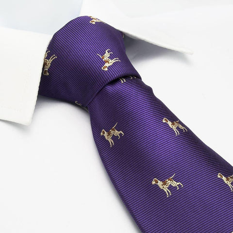 Purple Dog Silk Tie