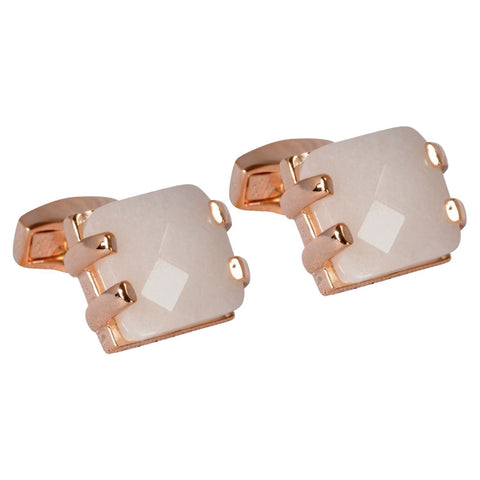 Rose Gold Faceted Mother of Pearl Cufflinks