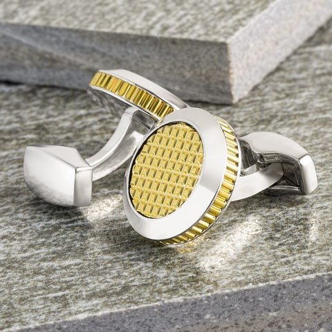 Silver and Gold Lattice Cufflinks