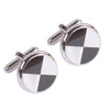 Black and Mother of Pearl Circle Cufflinks