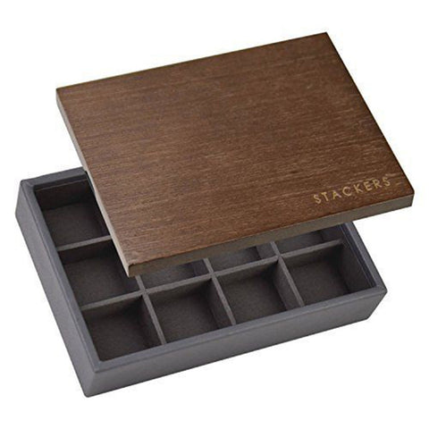 Stacker Mini Charcoal Cufflink Box (Lid Included)