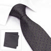 Grey & Purple Textured Spot Silk Tie & Handkerchief Set