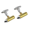 Sterling Silver Bullet Cufflinks, Gold Plated