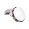 Light Brown and Black Circular Swarovski Cufflinks