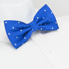 Pre-Tied Royal Blue Polka Dot Silk Bow Tie