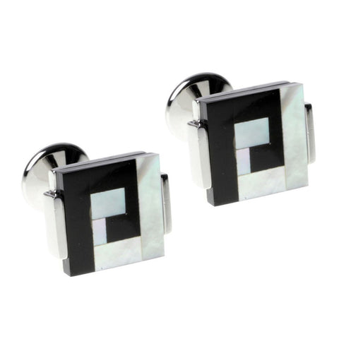 Mother of Pearl Spiral Square Cufflinks