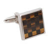 Black & Brown Chequered Square Cufflinks