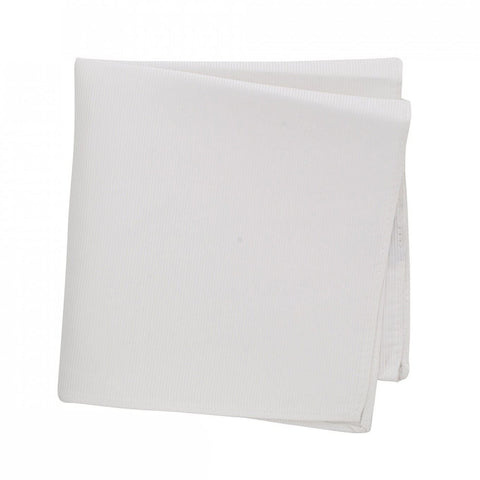 Plain White Woven Silk Handkerchief