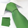 Plain Emerald Silk Tie & Handkerchief Set