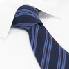 Navy Club Stripe Wool Mix Tie