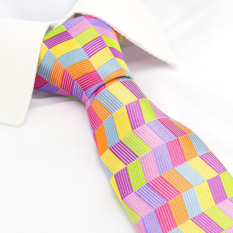 Multicoloured Chevron Silk Tie