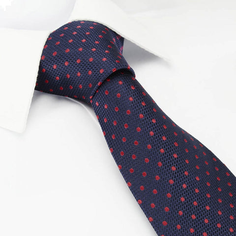 Navy Classic Spotted Luxury Silk Tie
