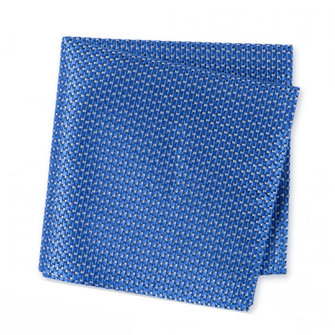 Electric Blue Micro Dot Woven Silk Handkerchief