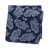 Blue Luxury Paisley Leaf Silk Handkerchief