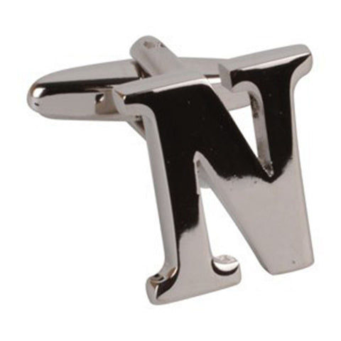 Letter N Initial Cufflink (Sold Individually)