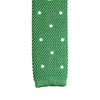 Green Polka Dot Knitted Square Cut Tie