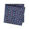 Navy Paisley Tear Drop Silk Handkerchief