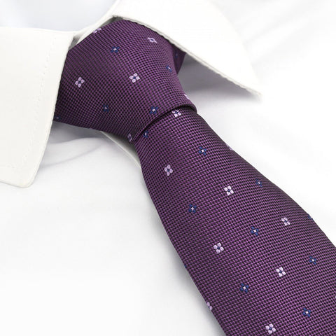 Purple Flower Spot Silk Tie
