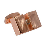 Rose Gold Cufflinks with White Crystal Stones