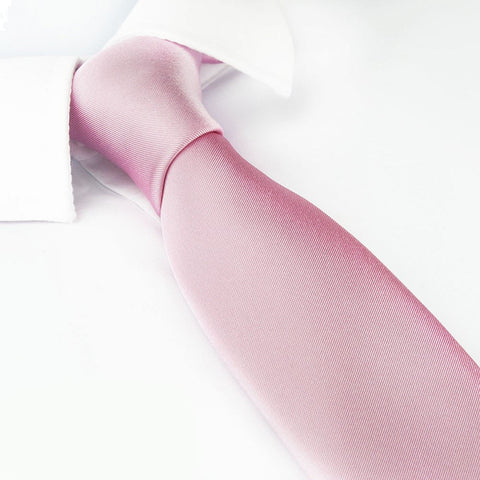 Plain Baby Pink Slim Silk Tie