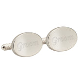 Engraved Silver Groom Cufflinks
