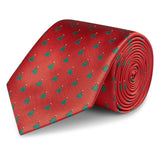 Red Christmas Tree Woven Tie