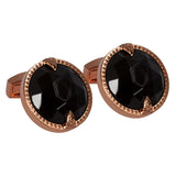 Rose Gold Cufflink with Facted Onyx Stone