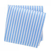 Sky Blue & White Striped Woven Silk Handkerchief