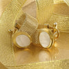 Mother of Pearl Gold Band Cufflinks
