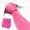 Plain Fuchsia Silk Tie & Handkerchief Set