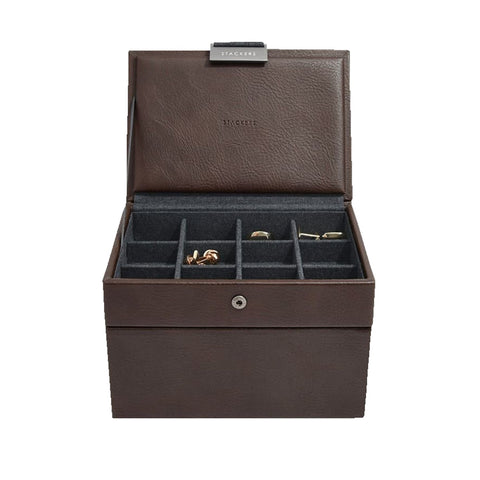 Brown Mini Watch & Cufflink Stackers Box