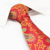 Bright Red Paisley Luxury Silk Tie