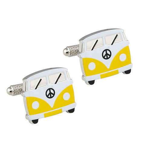 Yellow Camper Van Cufflinks