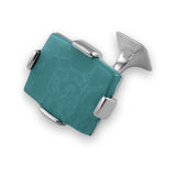 Sterling Silver Large Turquoise Rectangular Cufflinks