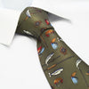 Country Green Fly & Rod Silk Tie