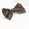 Self-Tie Navy Large Paisley Silk Bow Tie